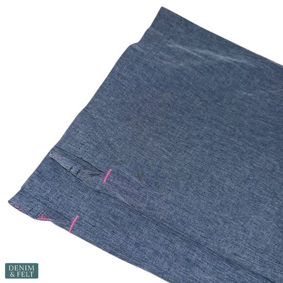 Smitten Scrubs Rock Goddess Top & Amp Flare Pants Set Heather Blue Pink Trim S - Picture 13 of 15